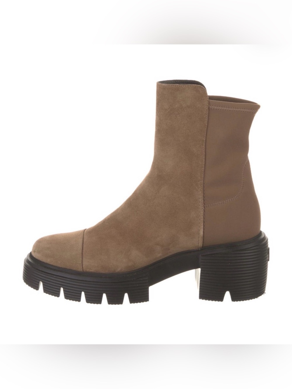 [like new] Stuart Weitzman Taupe Suede Chelsea Lug Boot